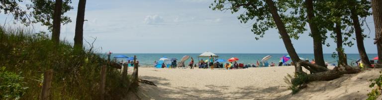 Access to the beach of Sandbanks provincial park, located on the northern shore of Lake Ontario