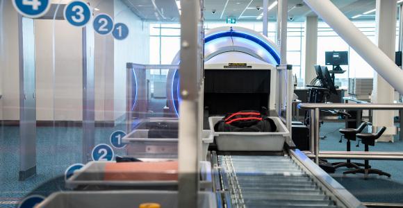 A CT-Xray at a checkpoint at the Vancouver international airport