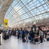 View of the Pearson International Airport during the morning.