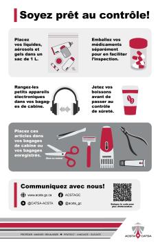 infographie avec des conseils pour emballer les articles de voyage pour le contrôle de sécurité