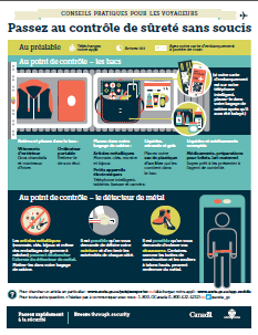 infographie avec des conseils pour passer au contrôle de sûreté